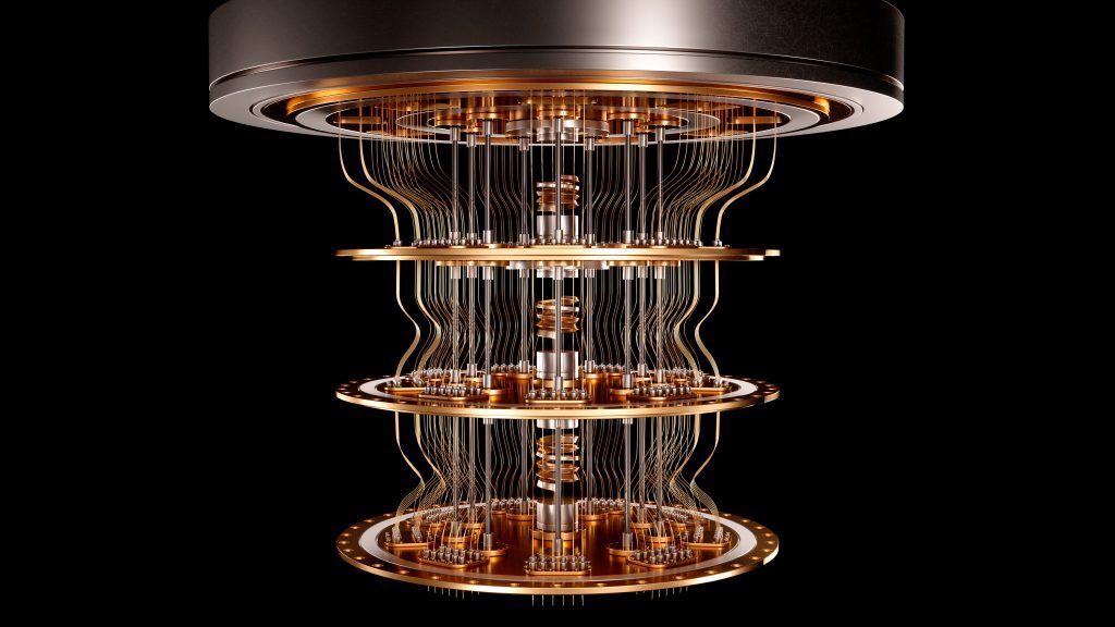 QuantumComputerBlackBackground3dRender Eight by Eight