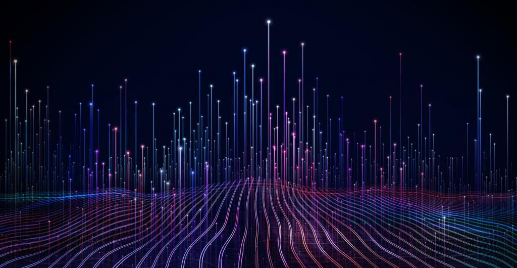 Abstract dot point connect with gradient line - Eight by Eight